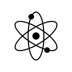 atom symbol with orbits   physics or energy concep 