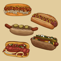 Hot Dog set Iconic street food