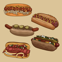 Hot Dog set Iconic street food