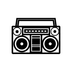 boom box with speakers   street music era icon  .svg