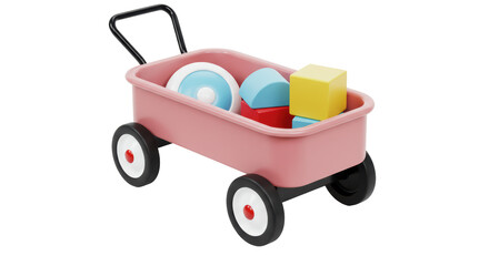Isolated Wagon with Toys