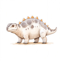 Fototapeta premium Explore a friendly dinosaur in its vibrant habitat showcasing prehistoric life.