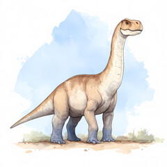 Explore the majestic herbivorous dinosaur in a lush prehistoric setting.