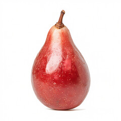 Explore the vibrant beauty of a freshly harvested red pear in its natural environment.