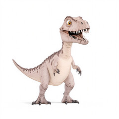 A playful animated dinosaur character in a whimsical art style showcasing its charming features.