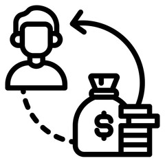 Backer refund icon vector illustration