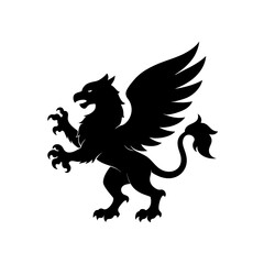 griffin silhouette with wings   guardian or protec.svg