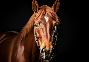 Majestic closeup of a brown horse