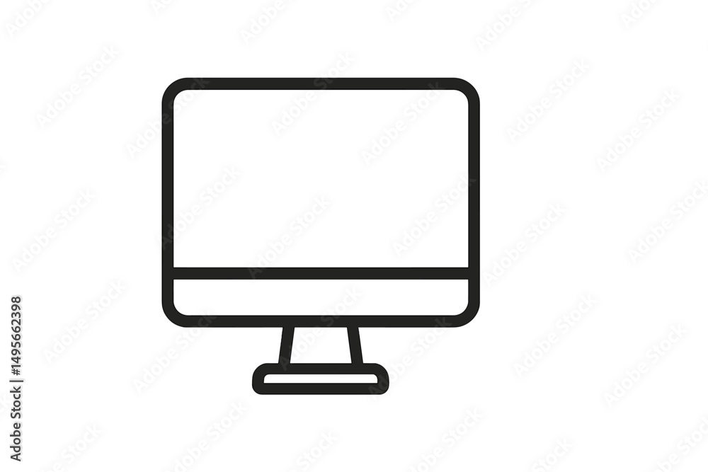 Leinwandbilder Outline of a computer monitor with a minimalist design, creating focus on a sleek technology concept for modern workspaces