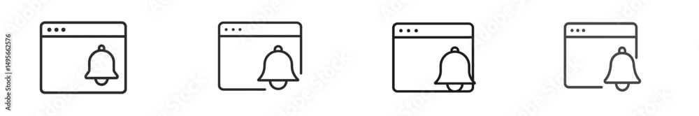  notification icons designed in a minimalistic style for web applications showcasing alert systems an