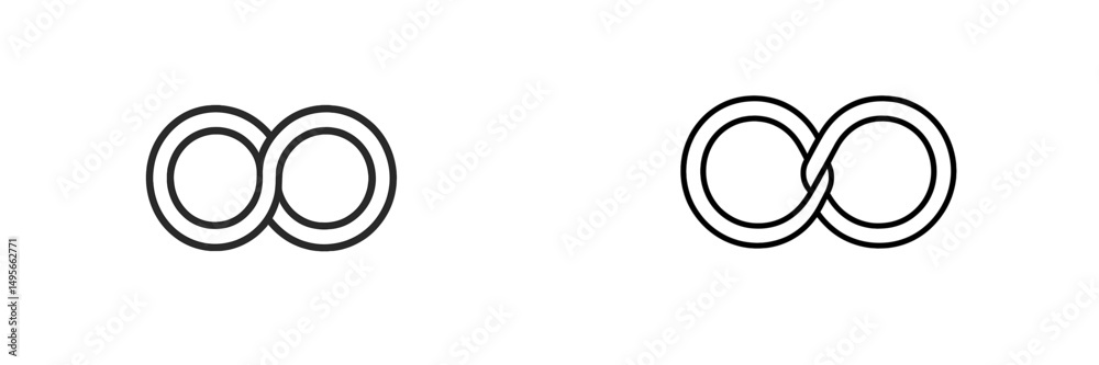 Leinwandbilder two distinct interconnected loop designs showcasing creativity and innovation in graphic representat