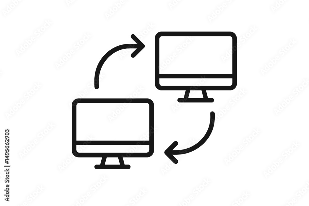 Poster computer monitors exchanging data in a connected network for smoother communication and collaboratio
