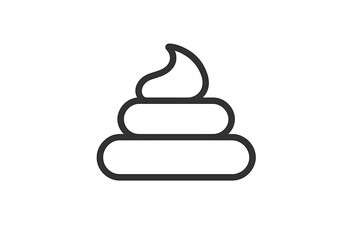 Cartoon illustration of a smiling poop emoji on a simple white background, conveying humor and playfulness in digital design