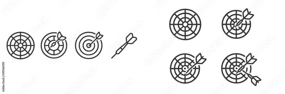 Poster Darts hitting targets in a game environment showcasing precision and skill in a competitive setting