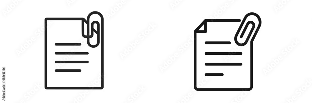 Poster modern styled icons representing documents with paper clips on a clean background suitable for digit