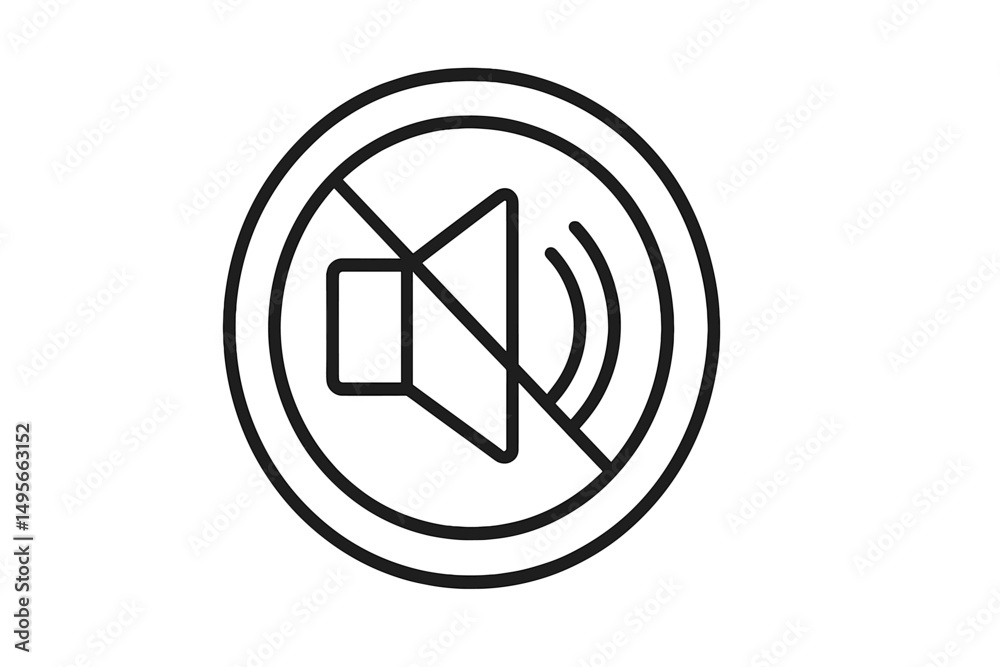 Aufkleber muted symbol indicating silence or sound-off feature commonly used in audio settings or electronic d
