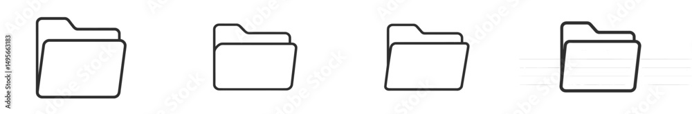 Poster simple outline of folder icons representing digital organization and file management practices