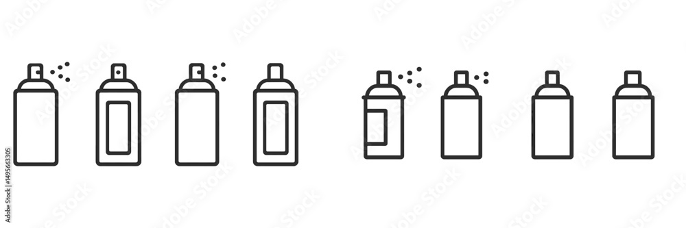 Fototapete spray paint cans arranged in a creative pattern showcasing different designs and styles in an artist
