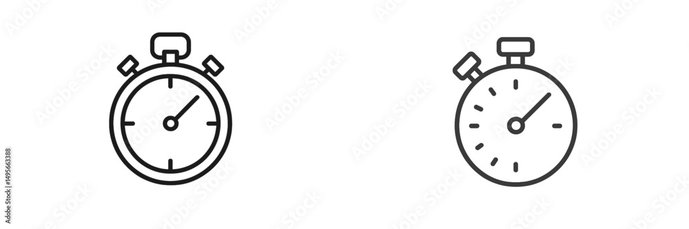 Poster two minimalist stopwatch designs showcasing different styles and times