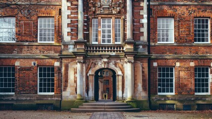 Obraz premium Traditional college building with brick facade