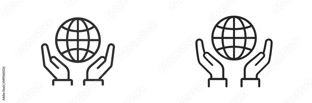 Poster embracing the world with hands symbolizing care and responsibility for the planet's future