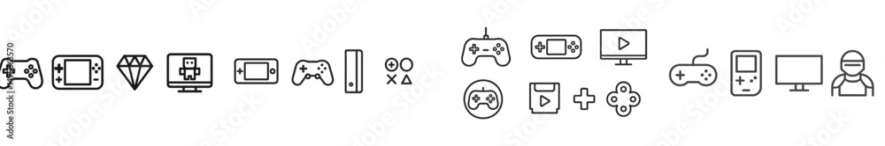 Poster Creative collection of gaming icons displaying various consoles and controllers in a modern style