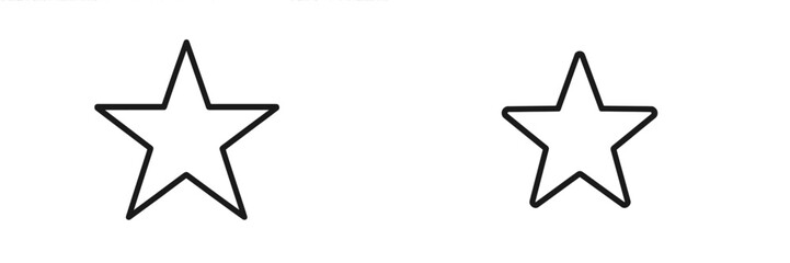 Two simple stars outlined in black on a white background showcasing minimalistic design elements for graphic use
