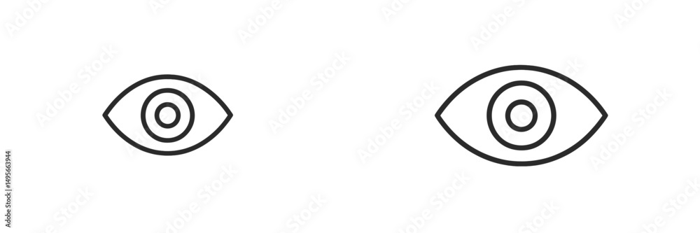 Aufkleber simple black line drawings of two eyes with concentric circles, representing vision and perception i