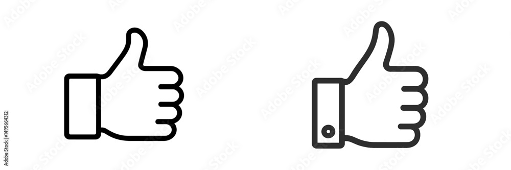 Fototapete thumbs up symbols in two different styles showing approval and positivity in modern design