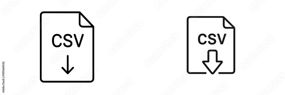 Fototapete download icons for csv files representing digital data management in modern applications