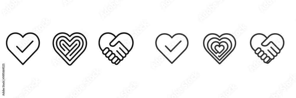 Poster Symbols representing unity and support depicted through heart designs with hands, showcasing connections and affirmations