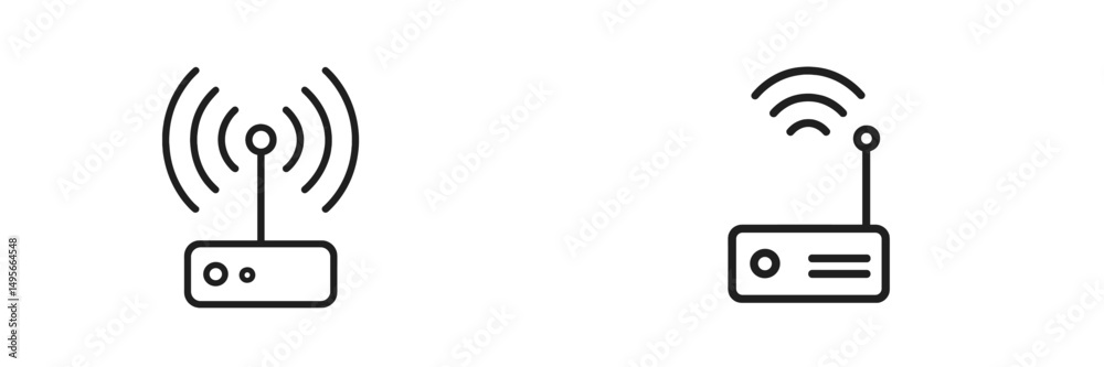 Fototapete Wireless signal icons representing the transmission and reception of data in modern communication systems