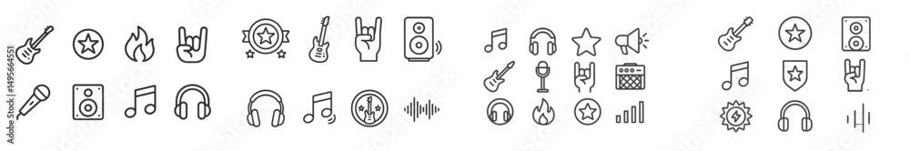 Fototapete creative music symbols and icons displayed in a seamless pattern, perfect for artistic projects and 