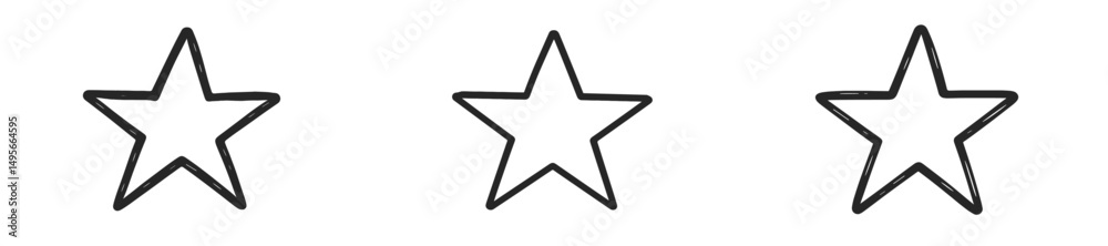 Leinwandbilder artistic outline of three stars on a white background, showcasing simple and minimalist design eleme