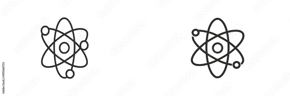 Leinwandbilder two simple atomic symbols representing the concept of science and chemistry in a minimalistic design