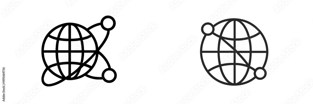 Poster modern web icons representing connectivity and global networking in a minimalist design for digital 