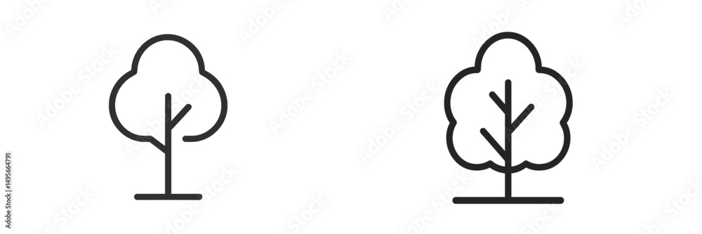 Fototapete simple line drawings of trees depicting various styles in a minimalist design