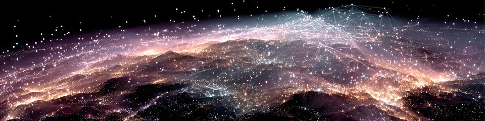 Nebula's cosmic elegance: Witness a breathtaking panorama of a radiant nebula, a celestial masterpiece awash in vibrant hues and the gentle glow of starlight.