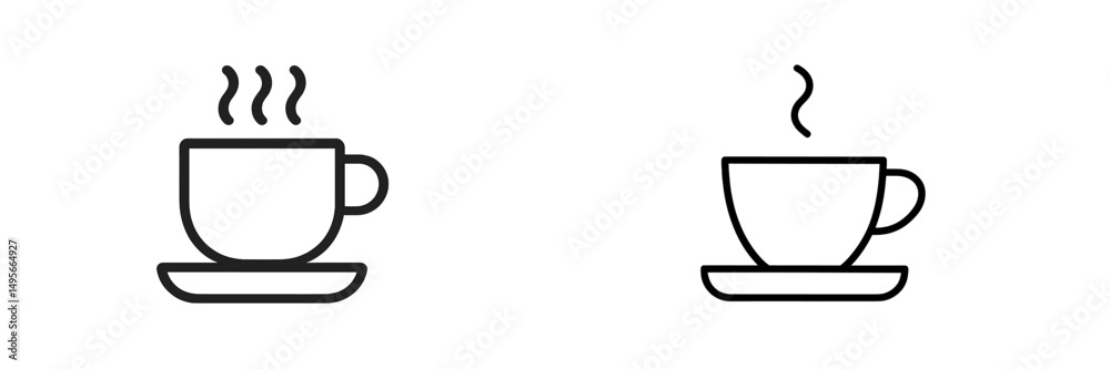 Poster hot and warm coffee cups displayed side by side on a minimalistic background, highlighting contrasti