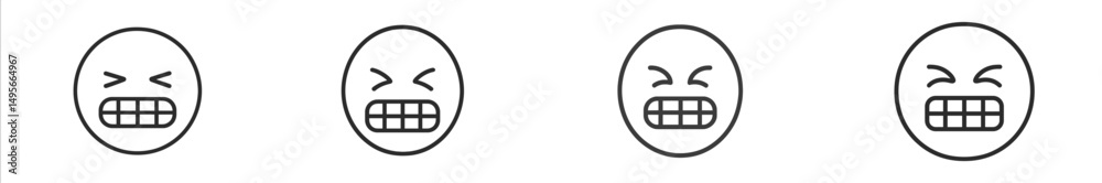 Aufkleber animated faces expressing a range of emotions with exaggerated features showcasing intense reactions