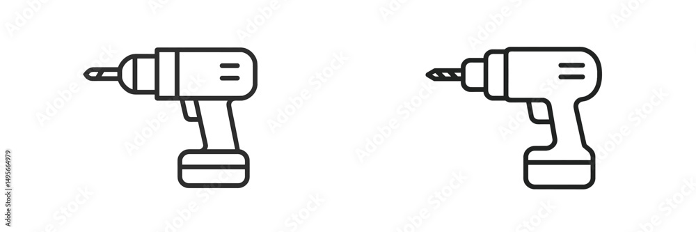 Aufkleber two different designs of cordless drills showcasing various features and styles