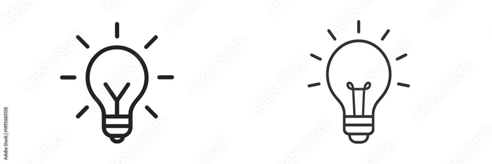 Leinwandbilder light bulbs in minimalistic design showcasing different styles and concepts of illumination