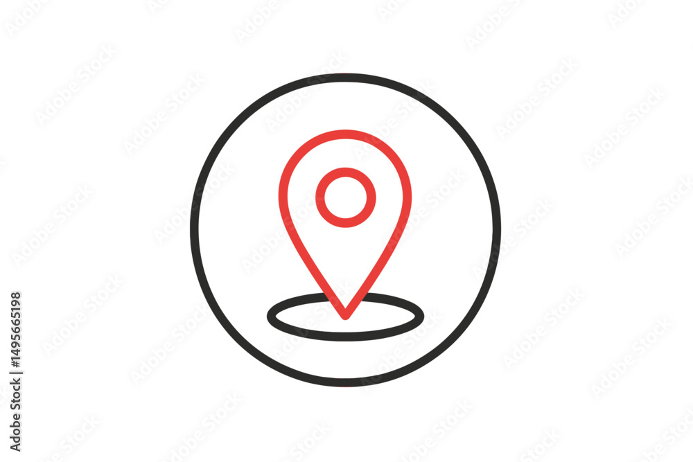 Poster map marker icon indicating location and navigation for digital applications