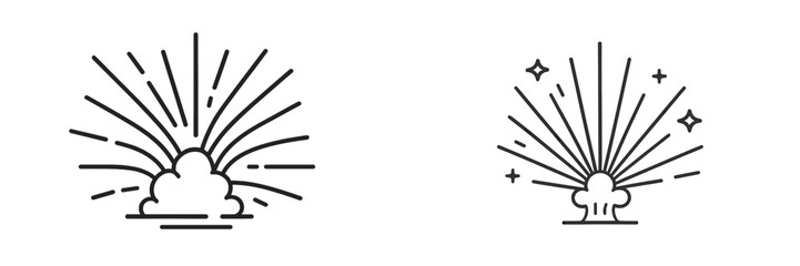 Explosion graphic illustrating dynamic energy and movement during a burst of activity in a minimalist design