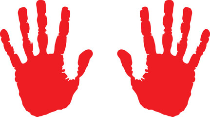 Set of hand print colour vector design. Handprint silhouette, vector illustration on a white background