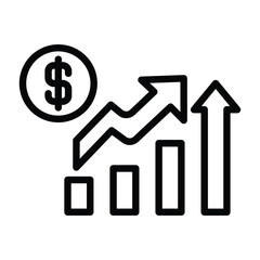 Investment Growth line icon , vector, pixel perfect, illustrator file 
