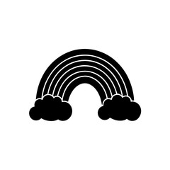 minimal rainbow with clouds   joy or positivity 