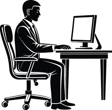 businessman working on computer