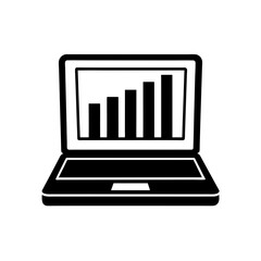 open laptop with bar graph on screen   productivit.svg