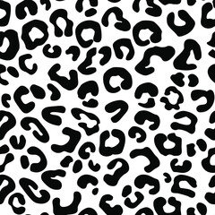 
animal print leopard skin texture seamless black white pattern